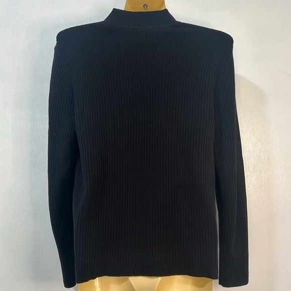 TALBOT LONG SLEEVE SUETER WOMEN SIZE M BLACK SHOULDER SNAP - Picture 2 of 9
